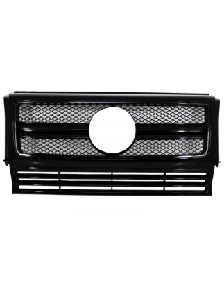 Griglia anteriore compatibile con Mercedes G-Classe W463 (1990-2017) New G65 G63 design Full nero lu