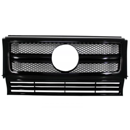 Griglia anteriore compatibile con Mercedes G-Classe W463 (1990-2017) New G65 G63 design Full nero lu