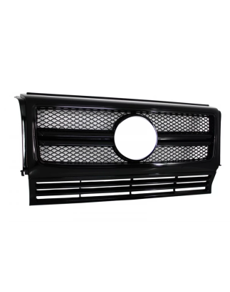 Griglia anteriore compatibile con Mercedes G-Classe W463 (1990-2017) New G65 G63 design Full nero lu