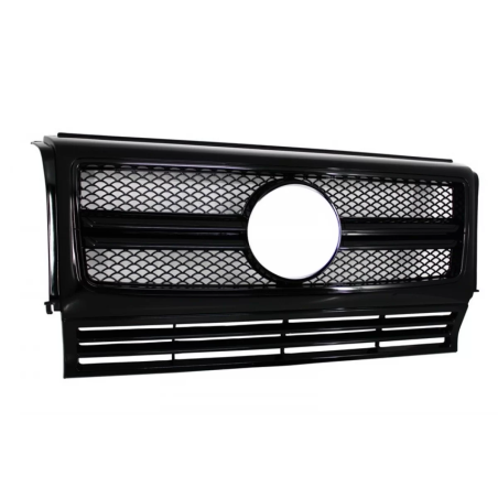 Griglia anteriore compatibile con Mercedes G-Classe W463 (1990-2017) New G65 G63 design Full nero lu