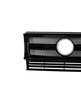 Griglia anteriore compatibile con Mercedes G-Classe W463 (1990-2017) New G65 G63 design Full nero lu