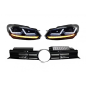 Griglia anteriore compatibile con VW Golf VI (2008-2012) con Osram Xenon Fari anteriori LED Dynamic 