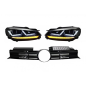 Griglia anteriore compatibile con VW Golf VI (2008-2012) con Osram Xenon Fari anteriori cromato LED 