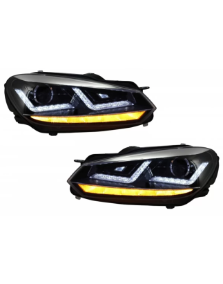 Griglia anteriore compatibile con VW Golf VI (2008-2012) con Osram Xenon Fari anteriori cromato LED 