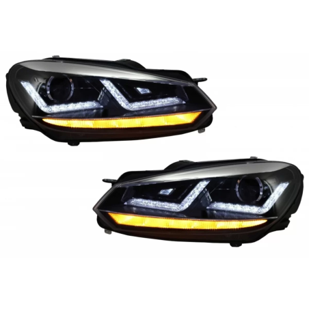Griglia anteriore compatibile con VW Golf VI (2008-2012) con Osram Xenon Fari anteriori cromato LED 