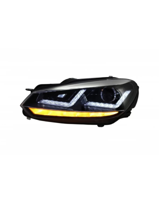 Griglia anteriore compatibile con VW Golf VI (2008-2012) con Osram Xenon Fari anteriori cromato LED 