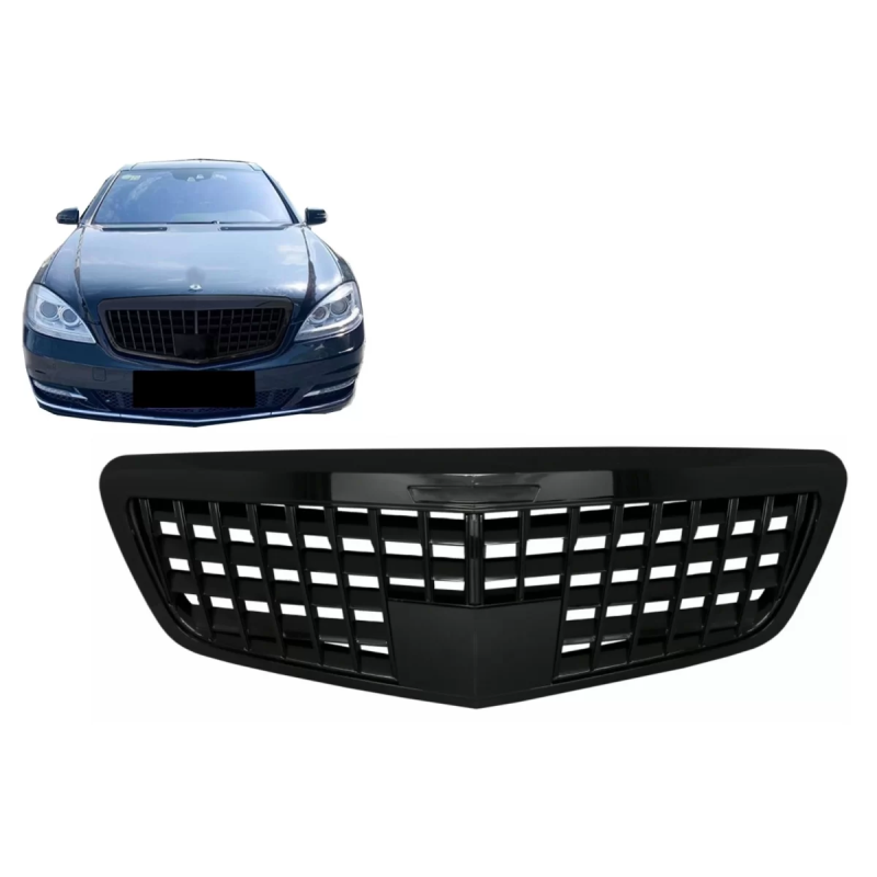 Griglia anteriore compatibile con Mercedes S-Classe W221 Facelift (2010-2013) Vertical design nero l