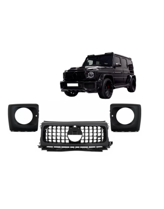Griglia anteriore con Fari anteriori Covers compatibile con Mercedes G-Classe W464 W463A & G63 AMG (