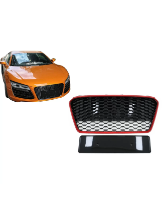 Griglia anteriore compatibile con Audi R8 42 1st Generation Facelift (2013-2015) RS design Glossy ne