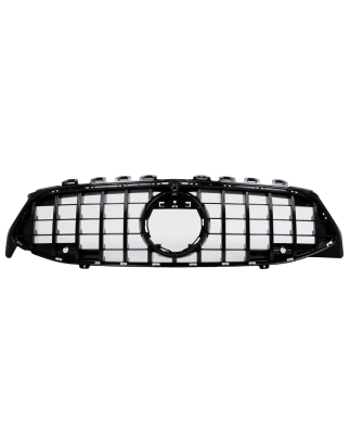 Griglia anteriore compatibile con Mercedes CLA X118 C118 (2019-05.2023) nero lucido Stripes GT-R Pan