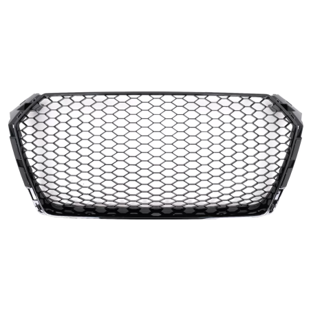 Griglia anteriore compatibile con Audi A4 B9 8W (2016-2018) Berlina Avant RS design Glossy nero (Cod