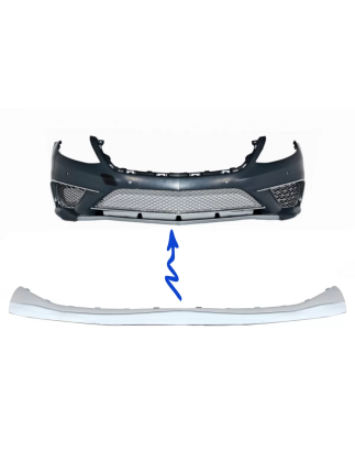 Spoiler paraurti anteriore Lip in poiper Plate cromato compatibile con Mercedes S-Classe W222 (2013-
