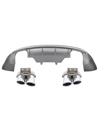 Spoiler diffusore sottoparaurti posteriore Double Outlet compatibile con Audi Q5 8R Facelift (2013-2