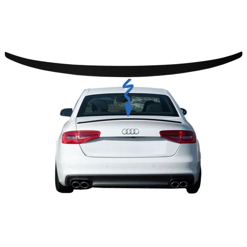 Spoiler baule compatibile con AUDI A4 B8 Berlina (2008-2015) nero opaco (Cod. K-TSAUA4B8)