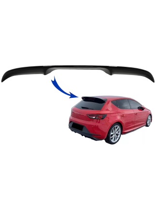 Spoiler tetto Cap compatibile con Seat Leon 5F Mk3 5 Doors Hatchback (2012-2019) nero lucido (Cod. K