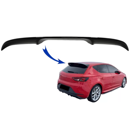 Spoiler tetto Cap compatibile con Seat Leon 5F Mk3 5 Doors Hatchback (2012-2019) nero lucido (Cod. K