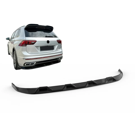 Spoiler paraurti posteriore Lip compatibile con VW Tiguan II Mk2 R/ R Line Facelift (2020-2024) nero