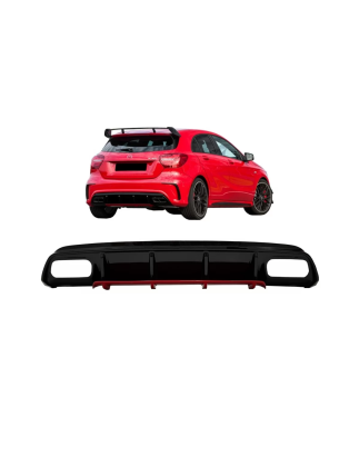 Paraurti posteriore Spoiler Diffusore compatibile con Mercedes A-Classe W176 Facelift (2015-2018) A4