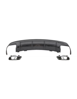 Paraurti posteriore Diffusore d'aria con Terminali di scarico cromato compatibile con Mercedes CLA W