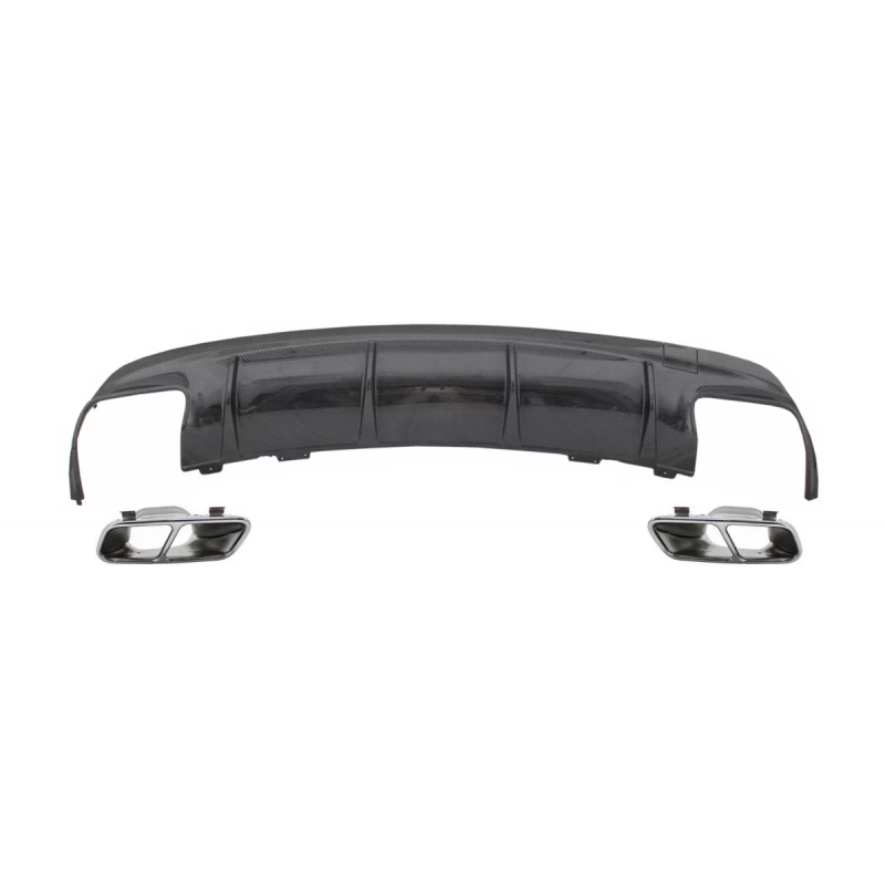 Paraurti posteriore Diffusore d'aria con Terminali di scarico cromato compatibile con Mercedes CLA W