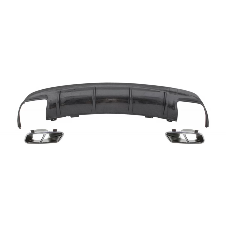 Paraurti posteriore Diffusore d'aria con Terminali di scarico cromato compatibile con Mercedes CLA W