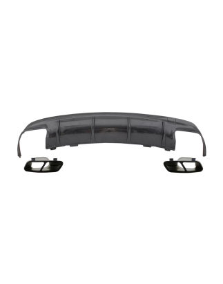 Paraurti posteriore Diffusore d'aria con Terminali di scarico nero compatibile con Mercedes W117 CLA