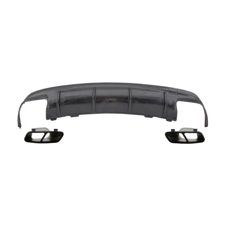 Paraurti posteriore Diffusore d'aria con Terminali di scarico nero compatibile con Mercedes W117 CLA