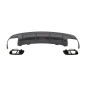 Paraurti posteriore Diffusore d'aria con Terminali di scarico nero compatibile con Mercedes W117 CLA