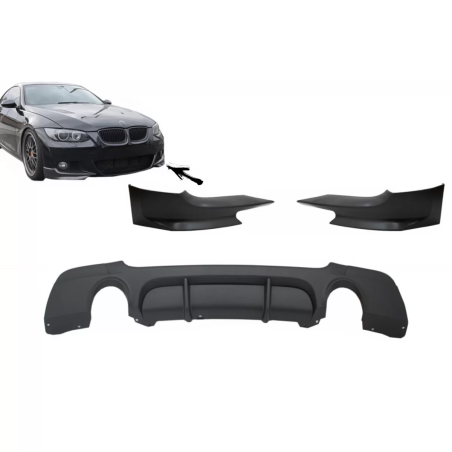 Paraurti posteriore Diffusore con Splitters compatibile con BMW E92 3 Serie (2006-2010) M Performanc