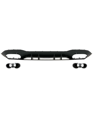 Paraurti posteriore Spoiler Diffusore compatibile con Mercedes A-Classe V177 Berlina (2018-) cromato