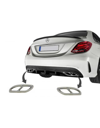 Terminali di scarico compatibile con Mercedes C-Classe W205 S65 E65 GLE W166 X166 GLC W253 Sport des
