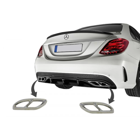 Terminali di scarico compatibile con Mercedes C-Classe W205 S65 E65 GLE W166 X166 GLC W253 Sport des