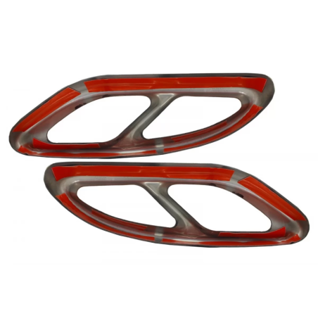 Nero Terminali di scarico Covers compatibile con Mercedes C-Classe W205 S65 E65 GLE W166 X166 GLC W2