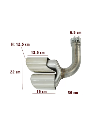 Terminali di scarico Quad compatibile con Porsche Cayenne 9Y0 SUV 3.0 (2018-in poi) in poigrade to C