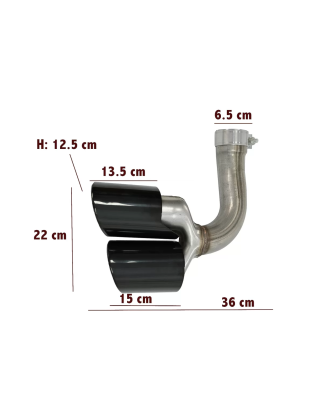 Terminali di scarico Quad compatibile con Porsche Cayenne 9Y0 SUV 3.0 (2018-in poi) in poigrade to C
