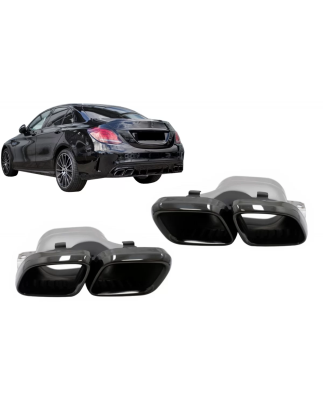 Terminali di scarico compatibile con Mercedes C-Classe W205 S205 C205 A205 C63 C63S Facelift (2019-i