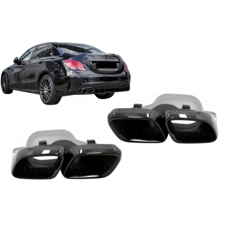 Terminali di scarico compatibile con Mercedes C-Classe W205 S205 C205 A205 C63 C63S Facelift (2019-i