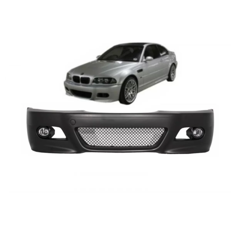 Paraurti anteriore con fendinebbia compatibile con BMW 3 Serie Cabrio Berlina Touring E46 (1998-2004