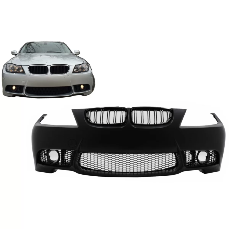 Paraurti anteriore con Griglie a doppio rene compatibile con BMW 3 Serie E90 E91 LCI (2008-2011) Ber