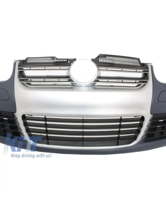 Paraurti anteriore compatibile con VW Golf V 5 (2003-2007) Jetta (2005-2010) look R32 Brushed Alumin