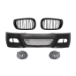 Paraurti anteriore con Griglie centrali a doppio rene doppia striscia compatibile con BMW E46 (1998-