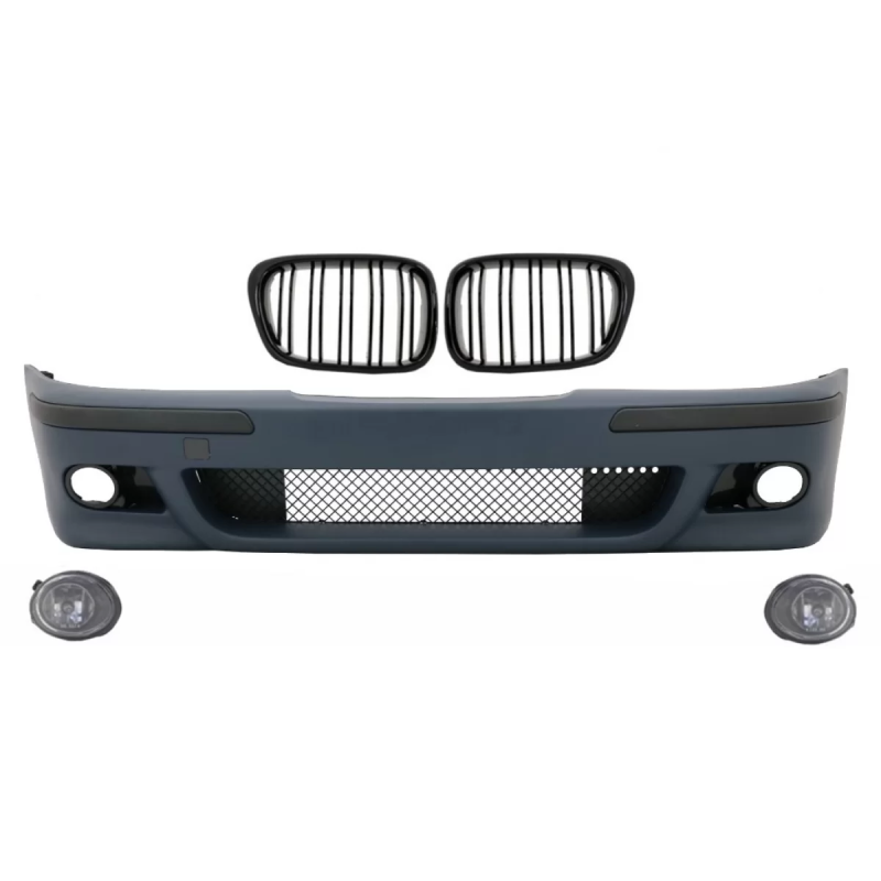 Paraurti anteriore compatibile con BMW 5 Serie E39 (1995-2003) con Fendinebbia and Griglie centrali 