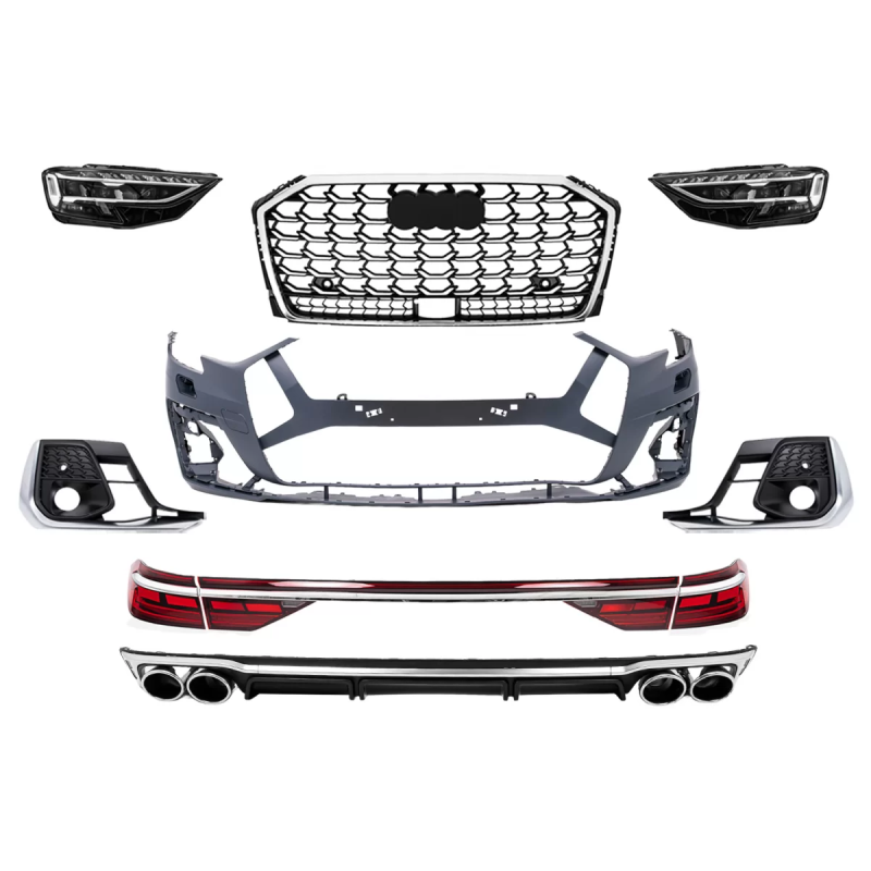 Kit carrozzeria completo compatibile con Audi A8 D5 (2018-2021) in poigrade to S8 2022 design (Cod. 