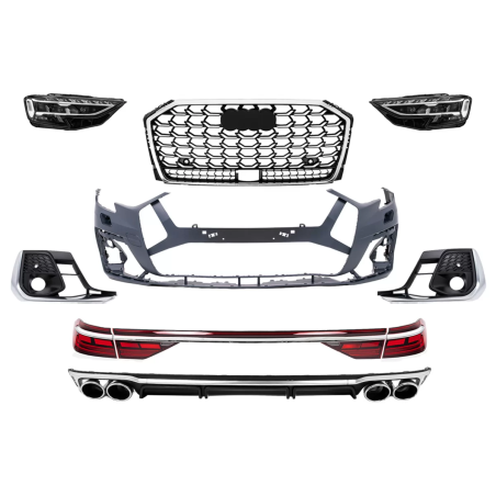 Kit carrozzeria completo compatibile con Audi A8 D5 (2018-2021) in poigrade to S8 2022 design (Cod. 