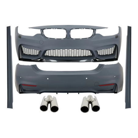 Kit carrozzeria completo compatibile con BMW 4 Serie F32 F33 Cabrio (2013-2019) M4 design con Termin