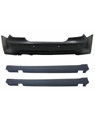 Paraurti posteriore compatibile con BMW 5 Serie E60 (2003-2007) design M-Technik con Minigonne later