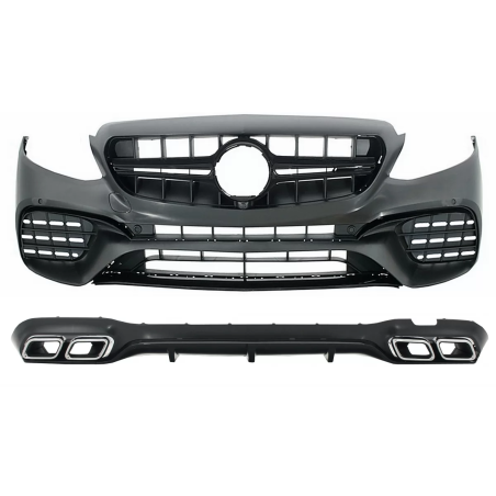 Kit carrozzeria compatibile con Mercedes Classe E W213 (2016-2019) E63 design Terminali di scarico (