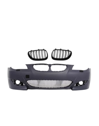 Paraurti anteriore compatibile con BMW 5 Serie E60 (2003-2010) design M5 con Central Grille doppia s