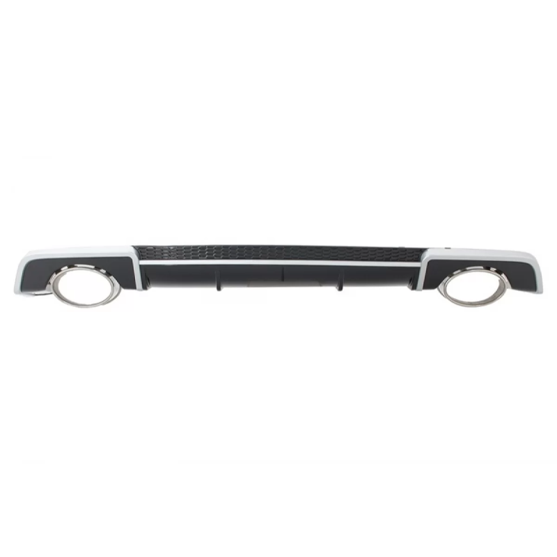 Paraurti posteriore Spoiler Diffusore con Terminali di scarico compatibile con Audi A3 8V Berlina Ca