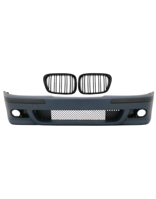 Paraurti anteriore Central Grilles doppia striscia nero lucido compatibile con BMW 5 Serie E39 (1995